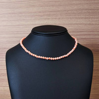 60.74 Ct. Coral Multi Stone Necklace, 18K White Gold Life Style