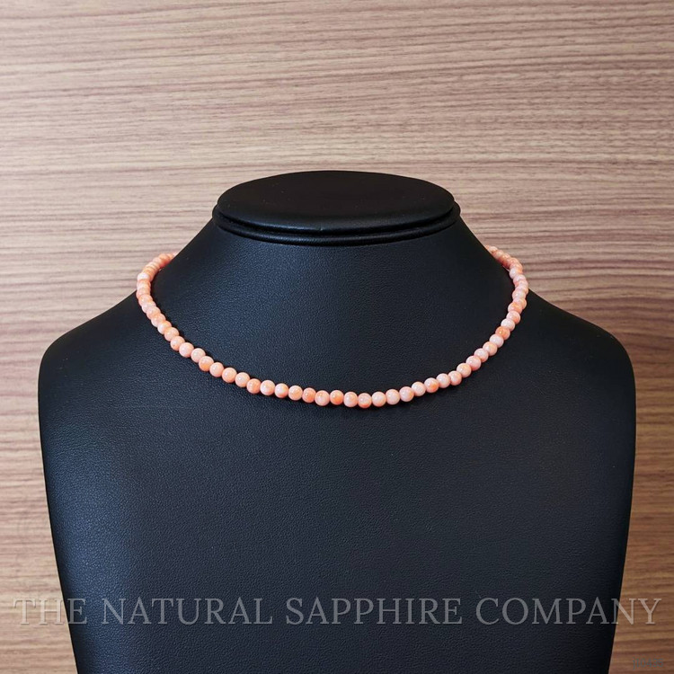 60.74 Ct. Coral Multi Stone Necklace, 18K White Gold