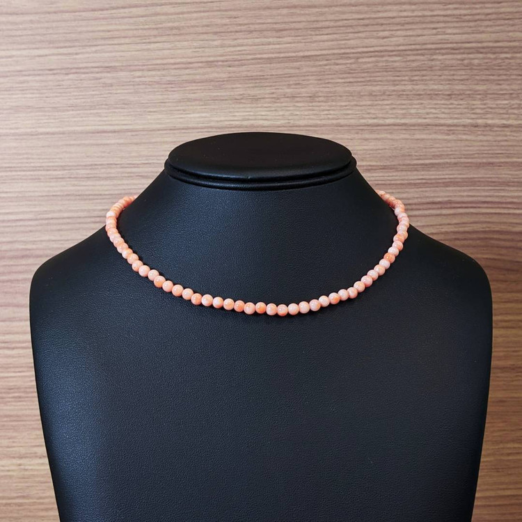 60.74 Ct. Coral Multi Stone Necklace, 18K White Gold