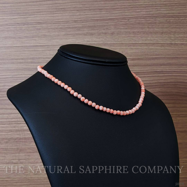 60.74 Ct. Coral Multi Stone Necklace, 18K White Gold