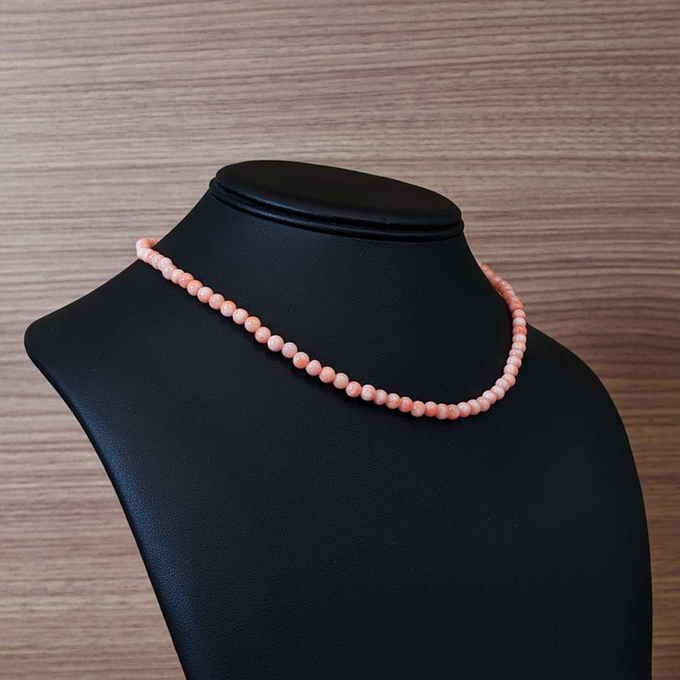 60.74 Ct. Coral Multi Stone Necklace, 18K White Gold