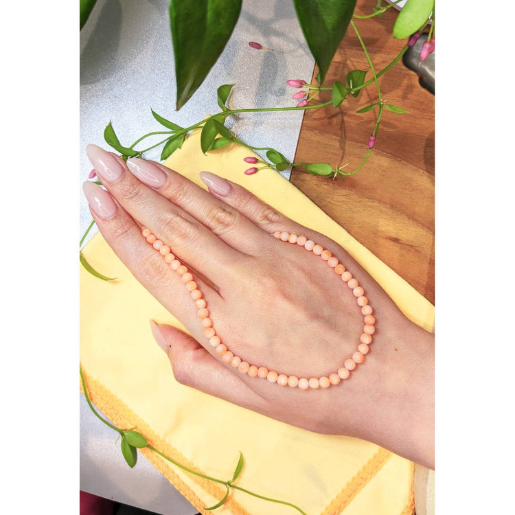 60.74 Ct. Coral Multi Stone Necklace, 18K White Gold