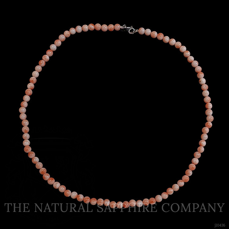 68.03 Ct. Coral Multi Stone Necklace, 18K White Gold