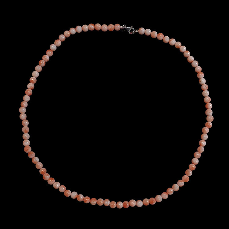 68.03 Ct. Coral Multi Stone Necklace, 18K White Gold