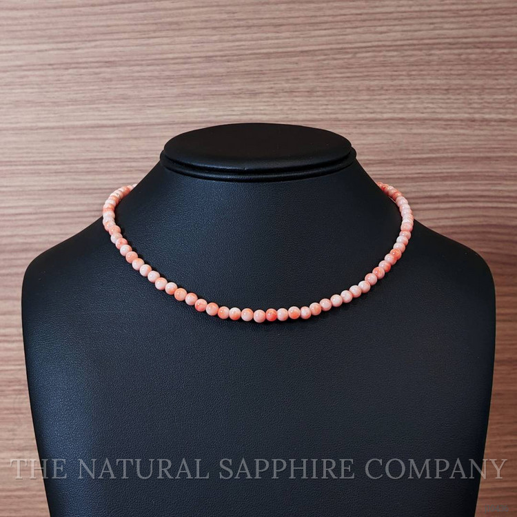 68.03 Ct. Coral Multi Stone Necklace, 18K White Gold