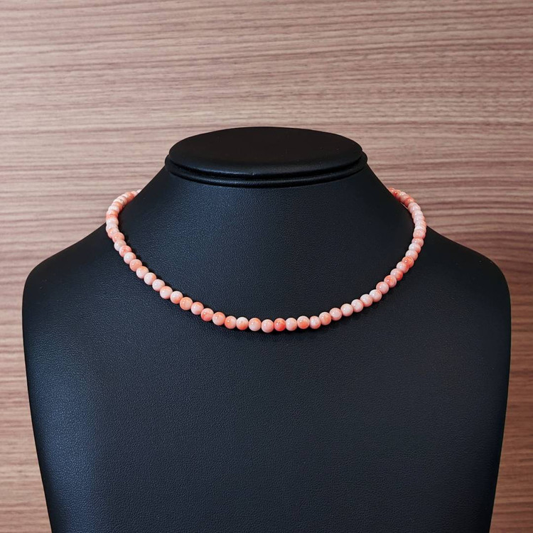 68.03 Ct. Coral Multi Stone Necklace, 18K White Gold