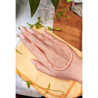 68.03 Ct. Coral Multi Stone Necklace, 18K White Gold Life Style