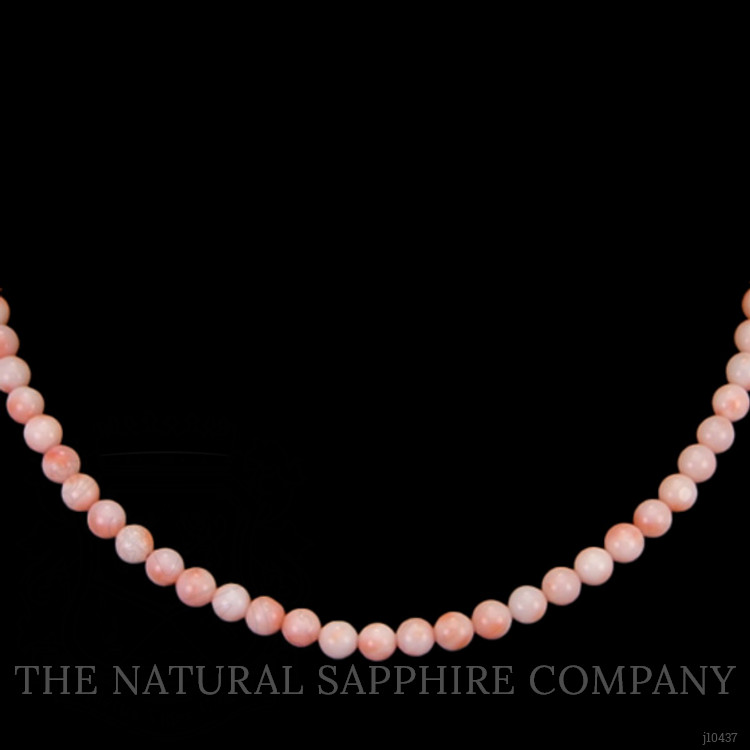 79.63 Ct. Coral Multi Stone Necklace, 18K White Gold