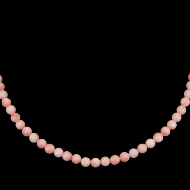 79.63 Ct. Coral Multi Stone Necklace, 18K White Gold