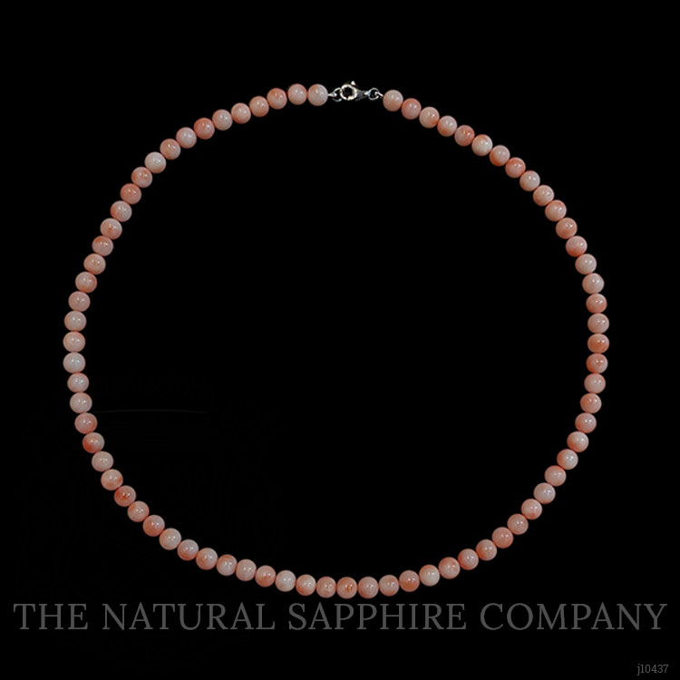 79.63 Ct. Coral Multi Stone Necklace, 18K White Gold