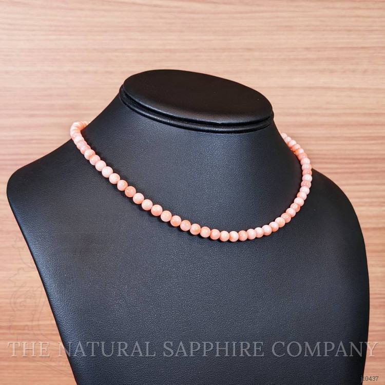 79.63 Ct. Coral Multi Stone Necklace, 18K White Gold