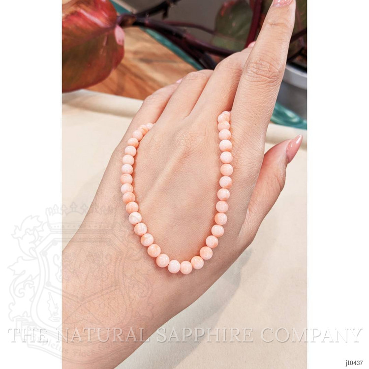 79.63 Ct. Coral Multi Stone Necklace, 18K White Gold