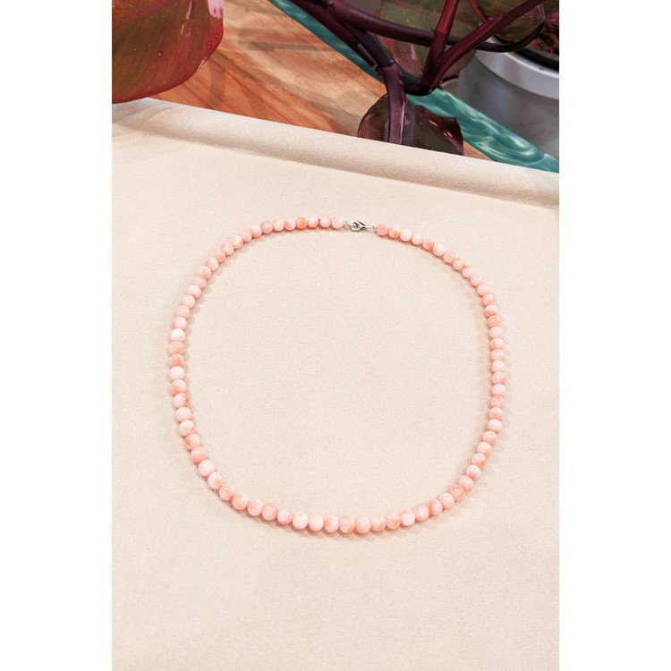 79.63 Ct. Coral Multi Stone Necklace, 18K White Gold