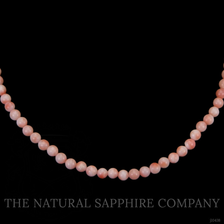 63.76 Ct. Coral Multi Stone Necklace, 18K White Gold