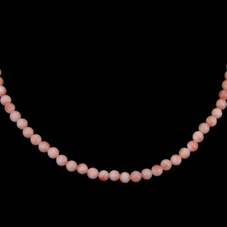 63.76 Ct. Coral Multi Stone Necklace, 18K White Gold