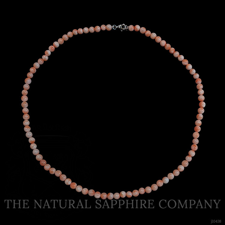 63.76 Ct. Coral Multi Stone Necklace, 18K White Gold
