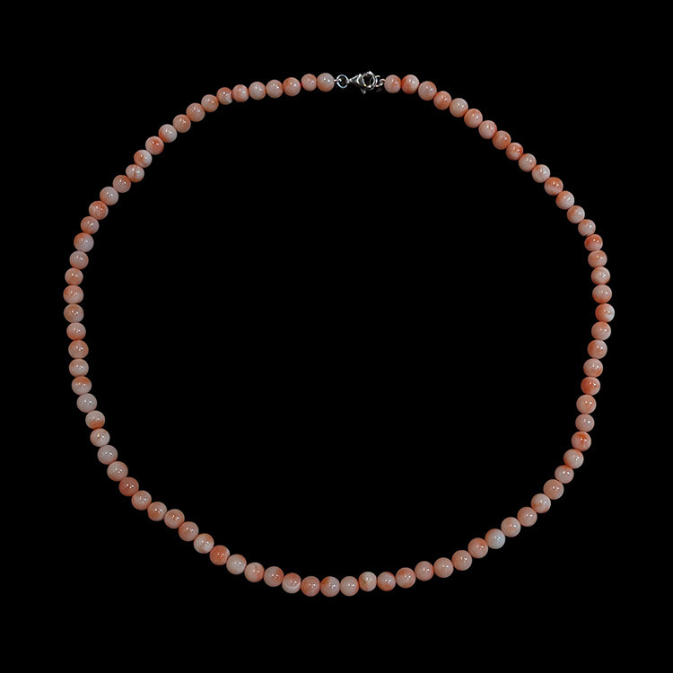 63.76 Ct. Coral Multi Stone Necklace, 18K White Gold