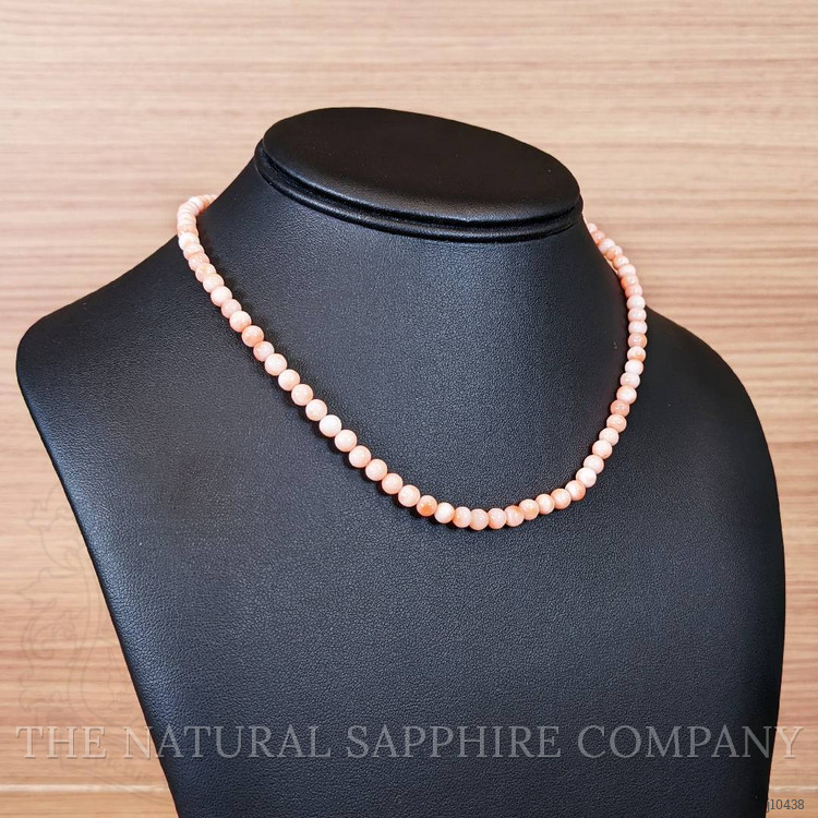 63.76 Ct. Coral Multi Stone Necklace, 18K White Gold