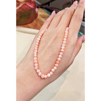 63.76 Ct. Coral Multi Stone Necklace, 18K White Gold Life Style