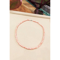 63.76 Ct. Coral Multi Stone Necklace, 18K White Gold Life Style