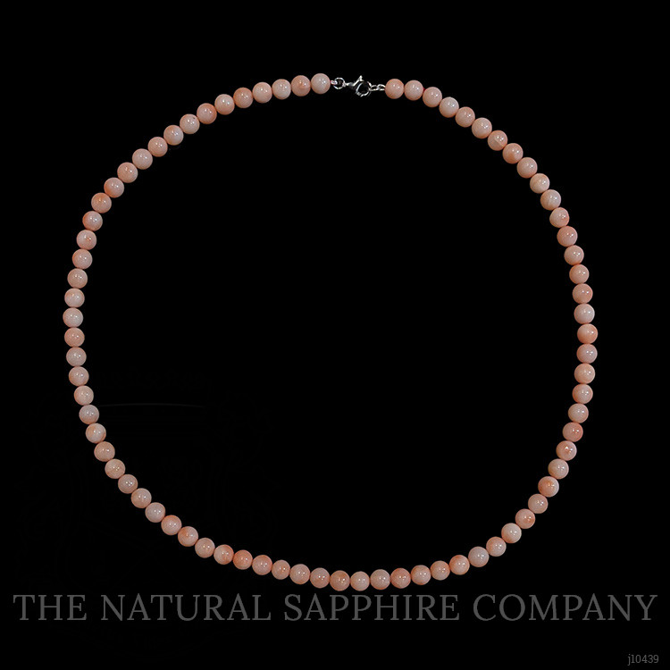 82.24 Ct. Coral Multi Stone Necklace, 18K White Gold
