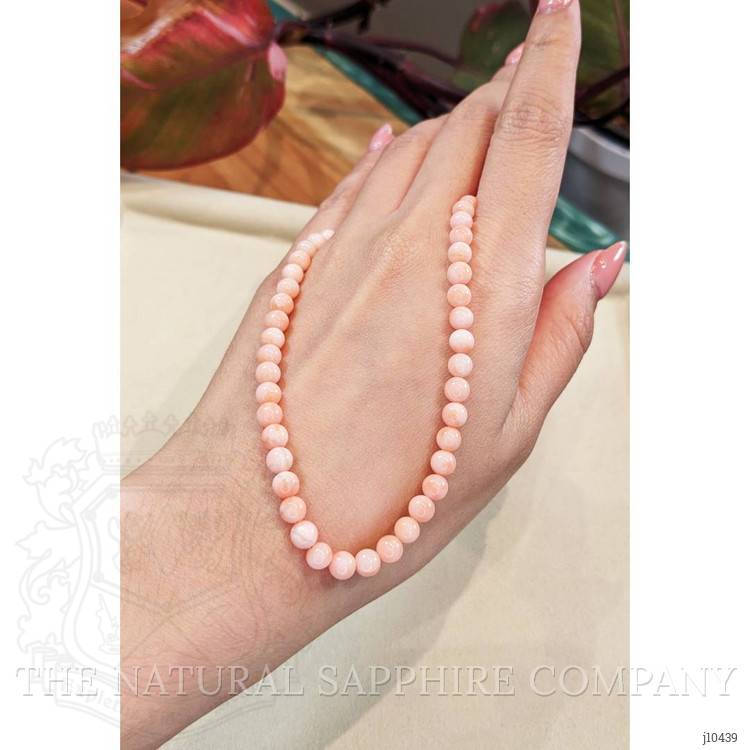 82.24 Ct. Coral Multi Stone Necklace, 18K White Gold