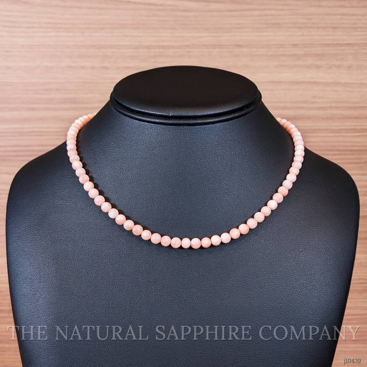 82.24 Ct. Coral Multi Stone Necklace, 18K White Gold