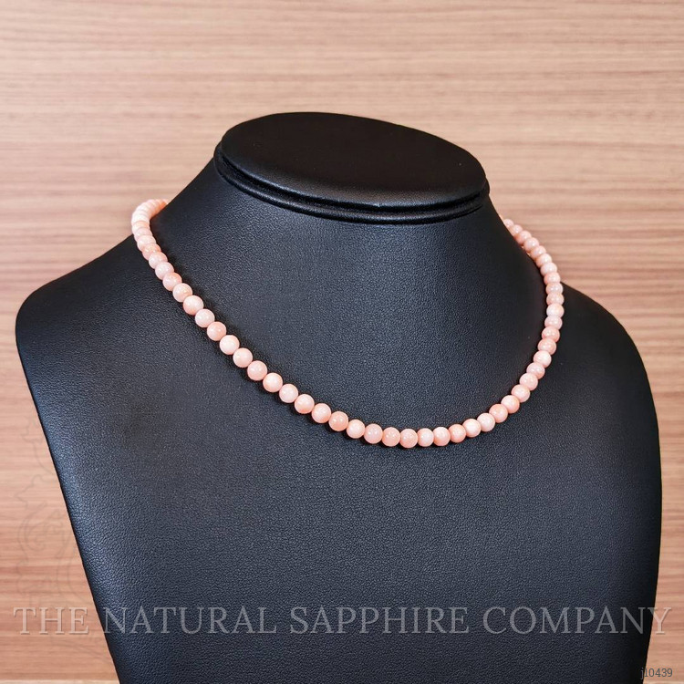 82.24 Ct. Coral Multi Stone Necklace, 18K White Gold