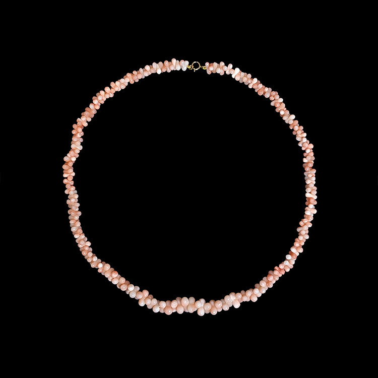 81.80 Ct. Coral Multi Stone Necklace, 18K Yellow Gold