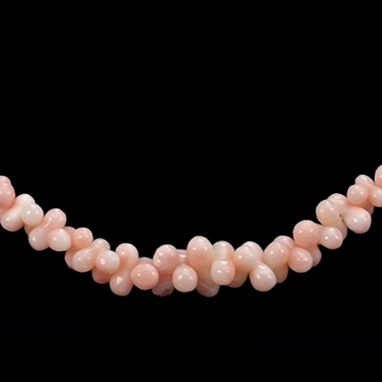 81.80 Ct. Coral Multi Stone Necklace, 18K Yellow Gold