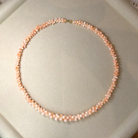 81.80 Ct. Coral Multi Stone Necklace, 18K Yellow Gold Life Style