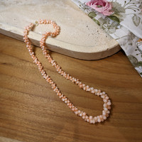 81.80 Ct. Coral Multi Stone Necklace, 18K Yellow Gold Life Style