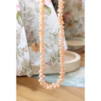 81.80 Ct. Coral Multi Stone Necklace, 18K Yellow Gold Life Style