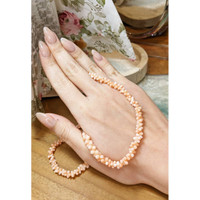 81.80 Ct. Coral Multi Stone Necklace, 18K Yellow Gold Life Style