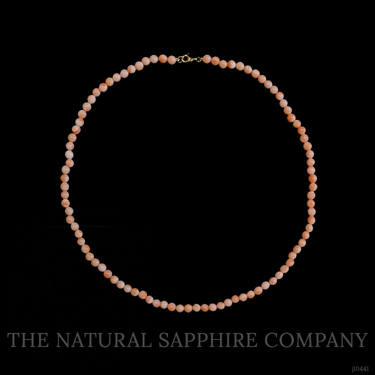 61.91 Ct. Coral Multi Stone Necklace, 18K Yellow Gold