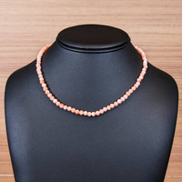 61.91 Ct. Coral Multi Stone Necklace, 18K Yellow Gold Life Style