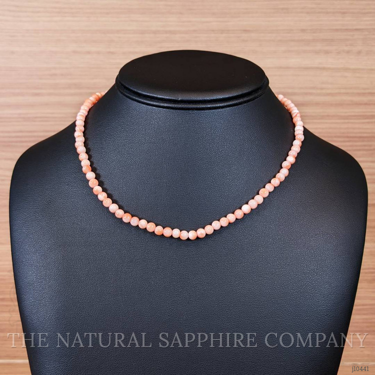 61.91 Ct. Coral Multi Stone Necklace, 18K Yellow Gold