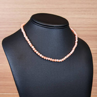 61.91 Ct. Coral Multi Stone Necklace, 18K Yellow Gold Life Style