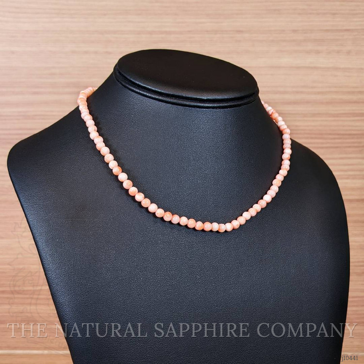 61.91 Ct. Coral Multi Stone Necklace, 18K Yellow Gold