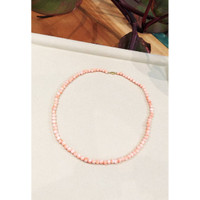 61.91 Ct. Coral Multi Stone Necklace, 18K Yellow Gold Life Style