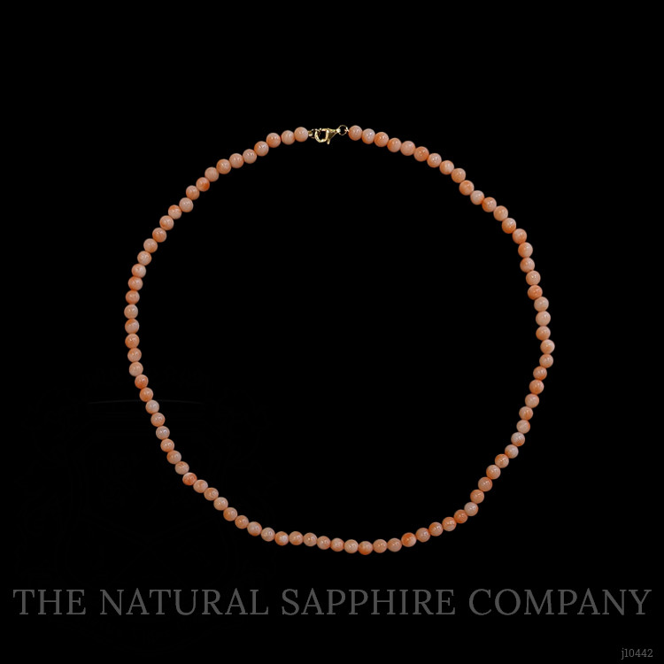 61.29 Ct. Coral Multi Stone Necklace, 18K Yellow Gold