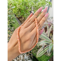 61.29 Ct. Coral Multi Stone Necklace, 18K Yellow Gold Life Style