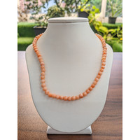 61.29 Ct. Coral Multi Stone Necklace, 18K Yellow Gold Life Style