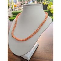 61.29 Ct. Coral Multi Stone Necklace, 18K Yellow Gold Life Style