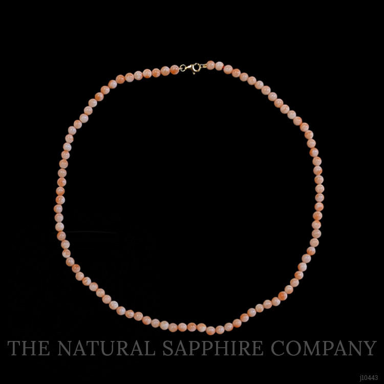 61.06 Ct. Coral Multi Stone Necklace, 18K Yellow Gold