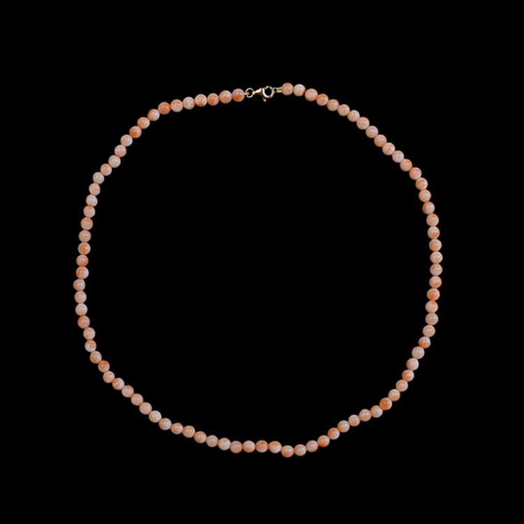 61.06 Ct. Coral Multi Stone Necklace, 18K Yellow Gold