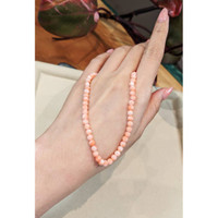 61.06 Ct. Coral Multi Stone Necklace, 18K Yellow Gold Life Style