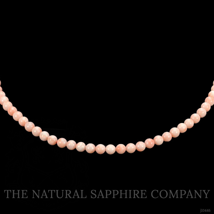 77.86 Ct. Coral Multi Stone Necklace, 18K White Gold