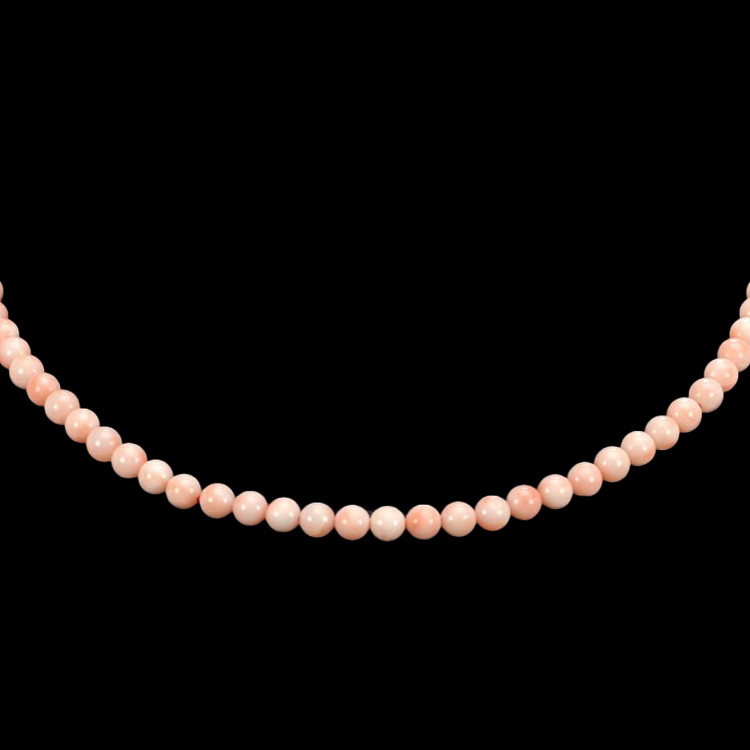 77.86 Ct. Coral Multi Stone Necklace, 18K White Gold