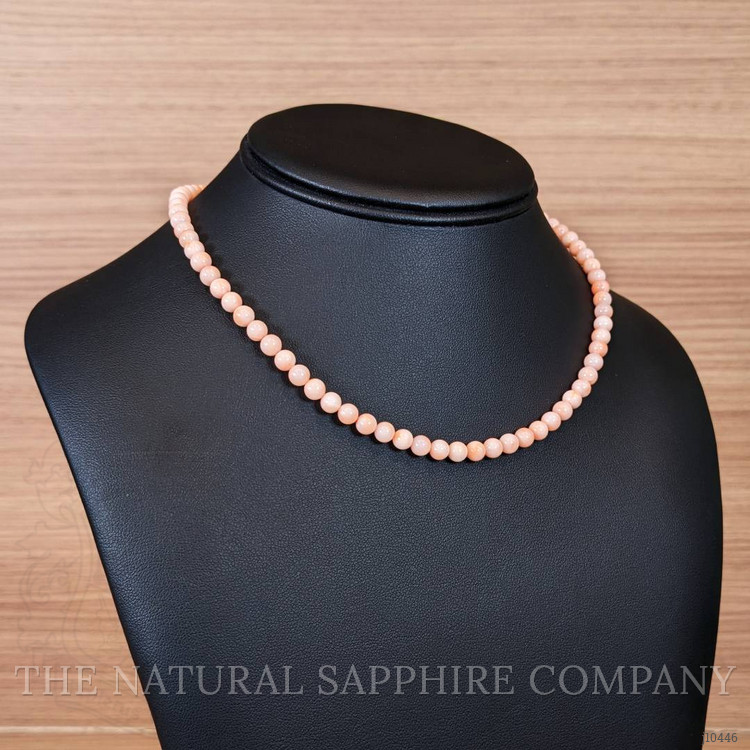 77.86 Ct. Coral Multi Stone Necklace, 18K White Gold
